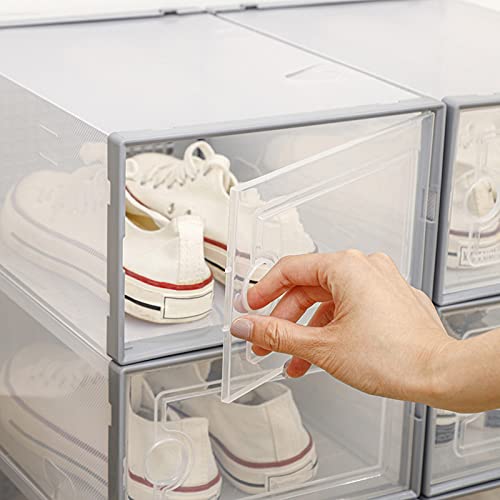 Shoe Storage Box Large Capacity Shoe Holder Transparent Shoe Display Storage Case Household Supplies Black