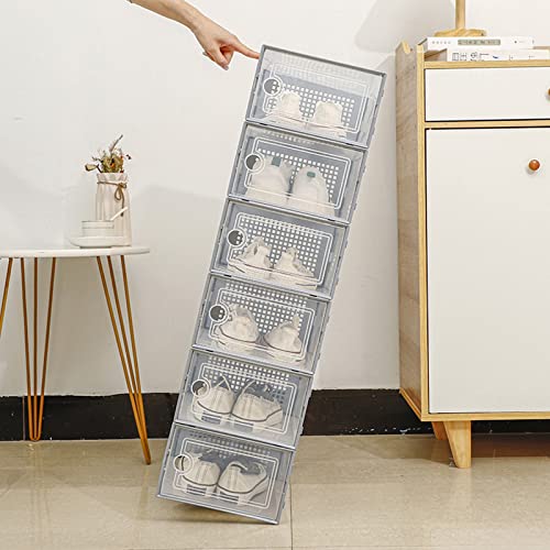 Shoe Storage Box Large Capacity Shoe Holder Transparent Shoe Display Storage Case Household Supplies Black