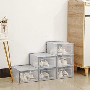 Shoe Storage Box Large Capacity Shoe Holder Transparent Shoe Display Storage Case Household Supplies Black