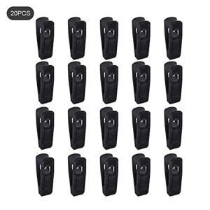 Tookie Velvet Hangers Clips, 20 Pack Strong Finger Flocked Clips, Beach Drying Racks, for Suit Velvet Hanger Pants Hangers Skirt Hanger, Perfect for Thin Velvet Hangers(Black)