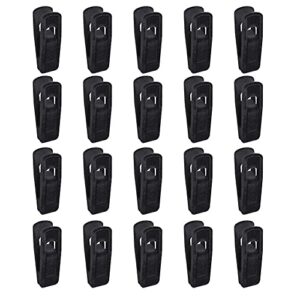 Tookie Velvet Hangers Clips, 20 Pack Strong Finger Flocked Clips, Beach Drying Racks, for Suit Velvet Hanger Pants Hangers Skirt Hanger, Perfect for Thin Velvet Hangers(Black)