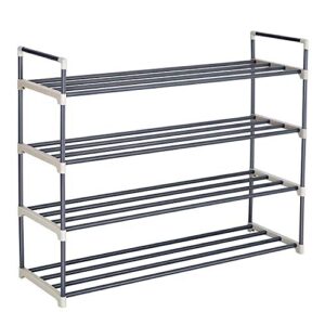 savicos shoe rack, 4-tier metal shoe organizer shelf stackable storage cabinet towers unit entryway organizer holds 20 pairs(gray)