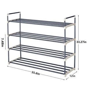 SAVICOS Shoe Rack, 4-Tier Metal Shoe Organizer Shelf Stackable Storage Cabinet Towers Unit Entryway Organizer Holds 20 Pairs(Gray)