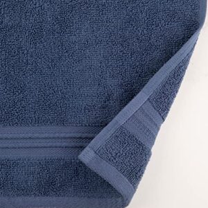 Sticky Toffee Blue Hand Towels Set for Bathroom, Oeko-Tex Terry Cotton, Soft and Absorbent Hand Towel, 500 GSM, Set of Two, 16 in x 28 in