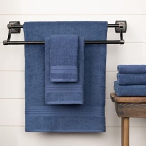 Sticky Toffee Blue Hand Towels Set for Bathroom, Oeko-Tex Terry Cotton, Soft and Absorbent Hand Towel, 500 GSM, Set of Two, 16 in x 28 in