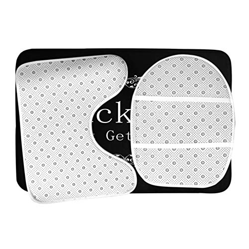 Swono Inspiration Quote Bath Mat 3 Piece Set,Fuck It Just Get Naked Bathroom Antiskid Pad Doormat and Toilet Lid Cover Non-Slip Set