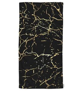 ofloral gold black marble hand towels cotton washcloths,marbling texture art print comfortable soft towels for bathroom/kitchen/yoga/golf/hair/face towel for men/women/girl/boys 15x30 inch