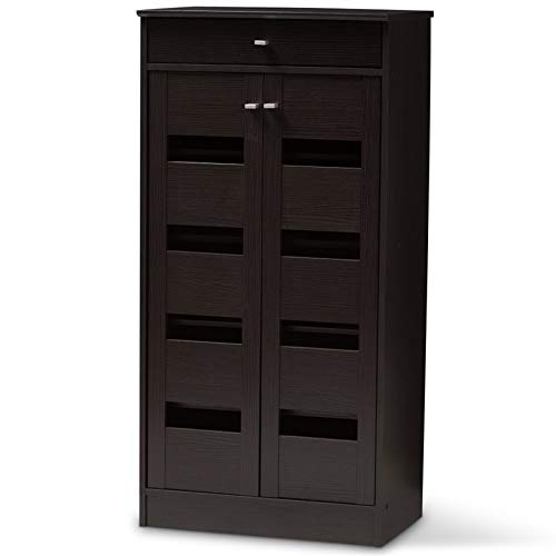 Baxton Studio Acadia Shoe Cabinet in Wenge Brown