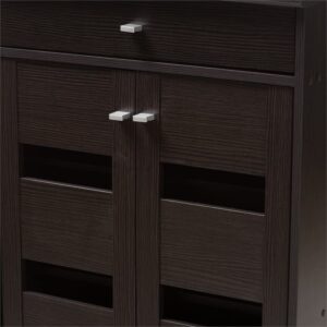 Baxton Studio Acadia Shoe Cabinet in Wenge Brown