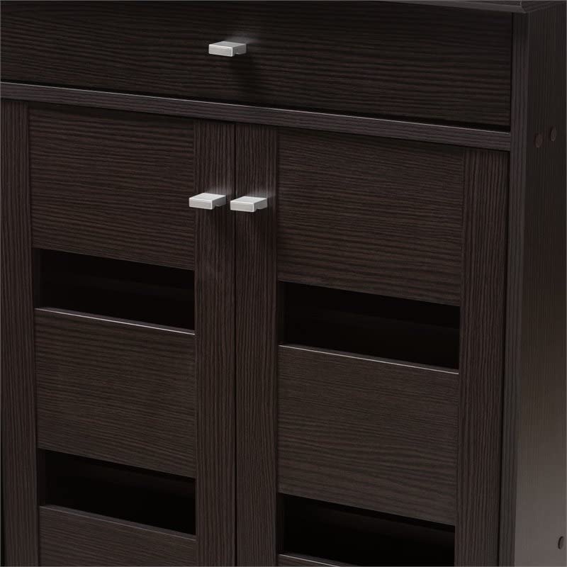 Baxton Studio Acadia Shoe Cabinet in Wenge Brown