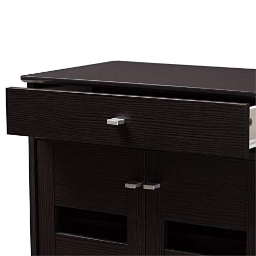 Baxton Studio Acadia Shoe Cabinet in Wenge Brown