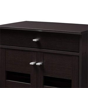 Baxton Studio Acadia Shoe Cabinet in Wenge Brown