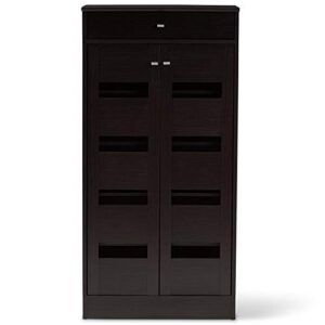 Baxton Studio Acadia Shoe Cabinet in Wenge Brown