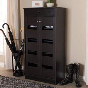 Baxton Studio Acadia Shoe Cabinet in Wenge Brown