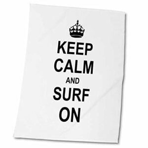 3drose keep calm and surf on - carry on surfing - hobby or professional. - towels (twl-157776-2)