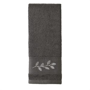 skl home by saturday night ltd. shadow leaves hand towel, silver
