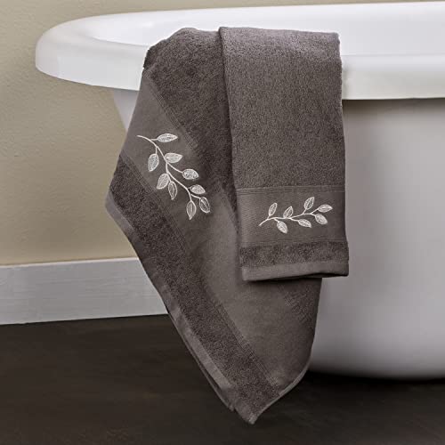 SKL Home by Saturday Night Ltd. Shadow Leaves Hand Towel, Silver