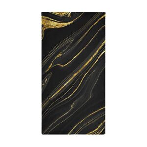 Jucciaco Black Marble Hand Towel for Bathroom Kitchen, Absorbent Modern Black and Gold Marble Bath Hand Towels Decorative, Soft Polyester Cotton Towels for Hand, 28x14 inches, Set of 2