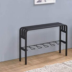 Proman Products Horizon Black Door Entryway Bench, Black, Black