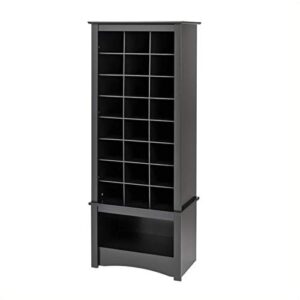bowery hill tall 24 cubby shoe cabinet in black