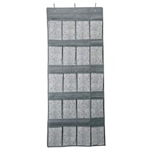 laura ashley non-woven 20 pocket shoe organizer | almeida closet storage | foldable | great for inside closet | hung behind door | organizes shoes | sneakers | accessories | dove grey