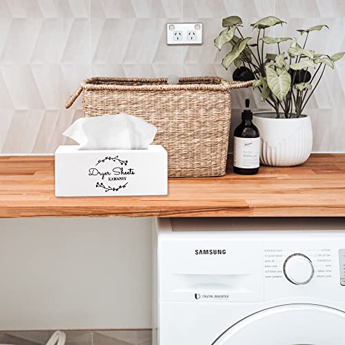 Dryer Sheet Holder Laundry Room Organization Decor Dryer Sheet Dispenser with Magnetic Lint Bin Farmhouse Wooden Dryer Sheet Holder Container