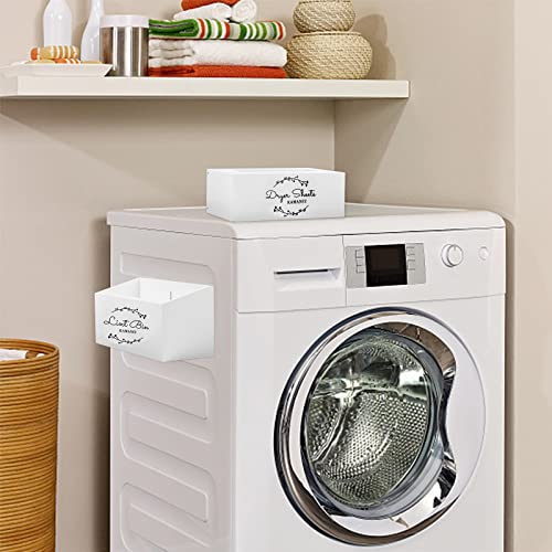 Dryer Sheet Holder Laundry Room Organization Decor Dryer Sheet Dispenser with Magnetic Lint Bin Farmhouse Wooden Dryer Sheet Holder Container