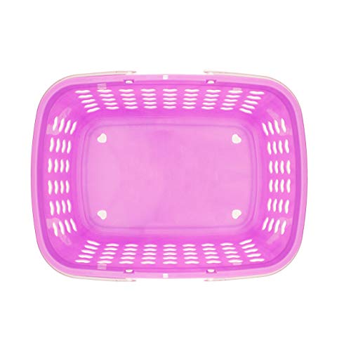 Plastic Organizing Storage Basket with Handles and Holes - Small Bin for Shower, Closet, Kitchen, Garden, Bathroom, Toys, Candy by Valenoks (Lilac)