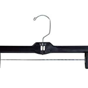 NAHANCO 2600PC Plastic Skirt/Slack Hangers, Plastic Clips, 14", Black (Pack of 100)