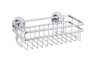 wenko express-loc shower shelf, shower storage, shower caddy basket, shower caddy shelf, shower basket organizer, stainless steel, 9.8 x 3.0 x 5.7 in,shiny