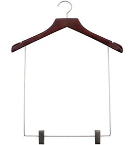 nahanco 24317 wooden display hangers, conave with 14" drop, 17", low gloss mahogany (pack of 12)