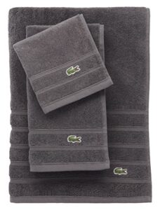 lacoste croc towel, 100% cotton, 650 gsm, 16"x30" hand towel, cliff