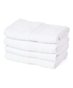 oba home cotton large hand towels, hair towels, 20" x 35" - set of 4 (white)