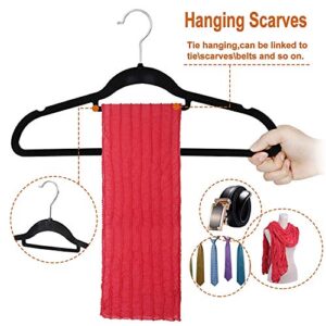 HomGarden 100 Pack Velvet Hangers Ultra Thin Non Slip Clothes Hanger Hook Swivel 360 Flocked & Durable Space Saving w/Bar for Garments, Suits, Dresses, Pants, Shirts, Coats