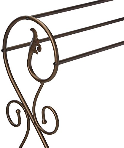 King's Brand Antique Style Pewter Finish Towel Rack Stand