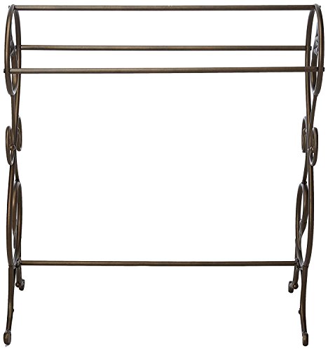 King's Brand Antique Style Pewter Finish Towel Rack Stand