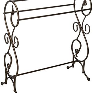 King's Brand Antique Style Pewter Finish Towel Rack Stand
