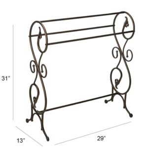 King's Brand Antique Style Pewter Finish Towel Rack Stand