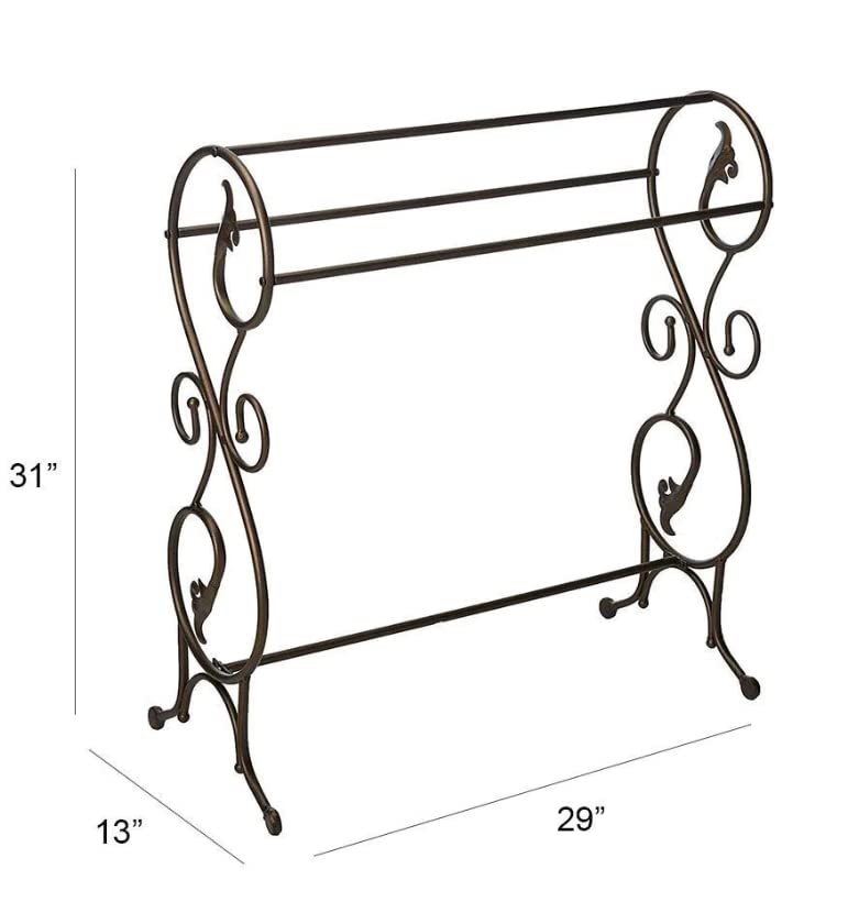 King's Brand Antique Style Pewter Finish Towel Rack Stand