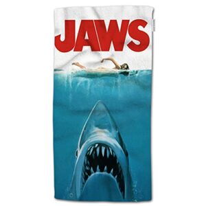hgod designs shark hand towels,jaws biting shark naked girl swimming 100% cotton soft bath hand towels for bathroom kitchen hotel spa hand towels 15"x30"