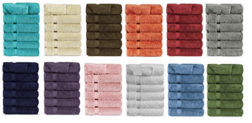 FTB Classic Turkish Luxury Hotel & Spa Kitchen Towels, Hand Towels Set 6 Piece 16X30 Inches Hand Towels (Wedgewood, 6 Hand Towels)