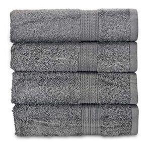 oba home cotton hand towels - set of 4 (grey)