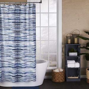 SKL Home Vern Yip Shibori Stripe Shower Curtain, Navy
