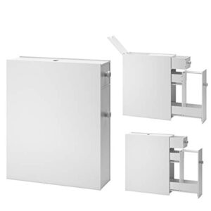 Tangkula Slim Bathroom Cabinet, Free Standing Storage Cabinet with Slide Out Drawers, Narrow Floor Bathroom Organizer Next to Toilet, Bathroom Toilet Paper Holder, 19 x 6.5 x 23 Inches (White)