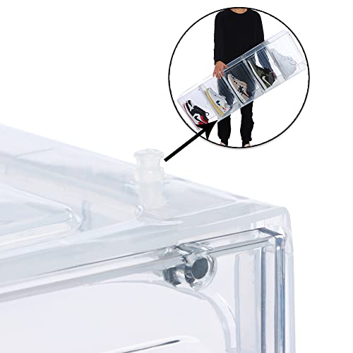 OMOPIN XL shoe boxes clear plastic stackable,Drop Side Shoe Storage Box,Pack of 8,Sneaker Display Case Container,Fit up to US Size 13