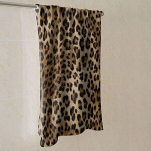 MSGUIDE Leopard Print Hand Towels Ultra Soft Highly Absorbent Bathroom Towel Multipurpose Thin Kitchen Dish Guest Towel for Bathroom, Hotel, Gym and Spa Christmas Decor (27.5" x 15.7")