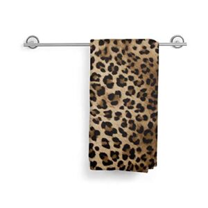 MSGUIDE Leopard Print Hand Towels Ultra Soft Highly Absorbent Bathroom Towel Multipurpose Thin Kitchen Dish Guest Towel for Bathroom, Hotel, Gym and Spa Christmas Decor (27.5" x 15.7")
