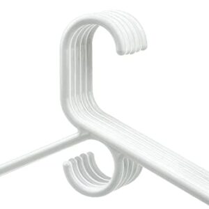 Plastic Hangers HD Heavy Duty, 32 Pcs. White Color, Made in USA, 3/8” Thickness, Durable, Tubular, Lightweight, for Clothes, Coat, Pants, Shirts, Dress, TINEFF, Free and Quick delivery from USA