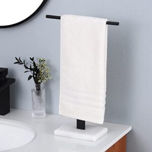 KES Towel Rack Stand, Hand Towel Holder with Marble Base Standing Towel Rack for Bathroom Countertop SUS304 Stainless Steel T-Shape Matte Black, BTH224-BK