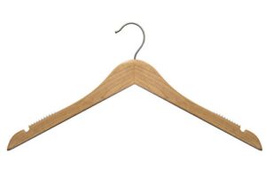 nahanco 20017hu wooden shirt hangers, nahanco line", home use, 17", low gloss natural (pack of 25)